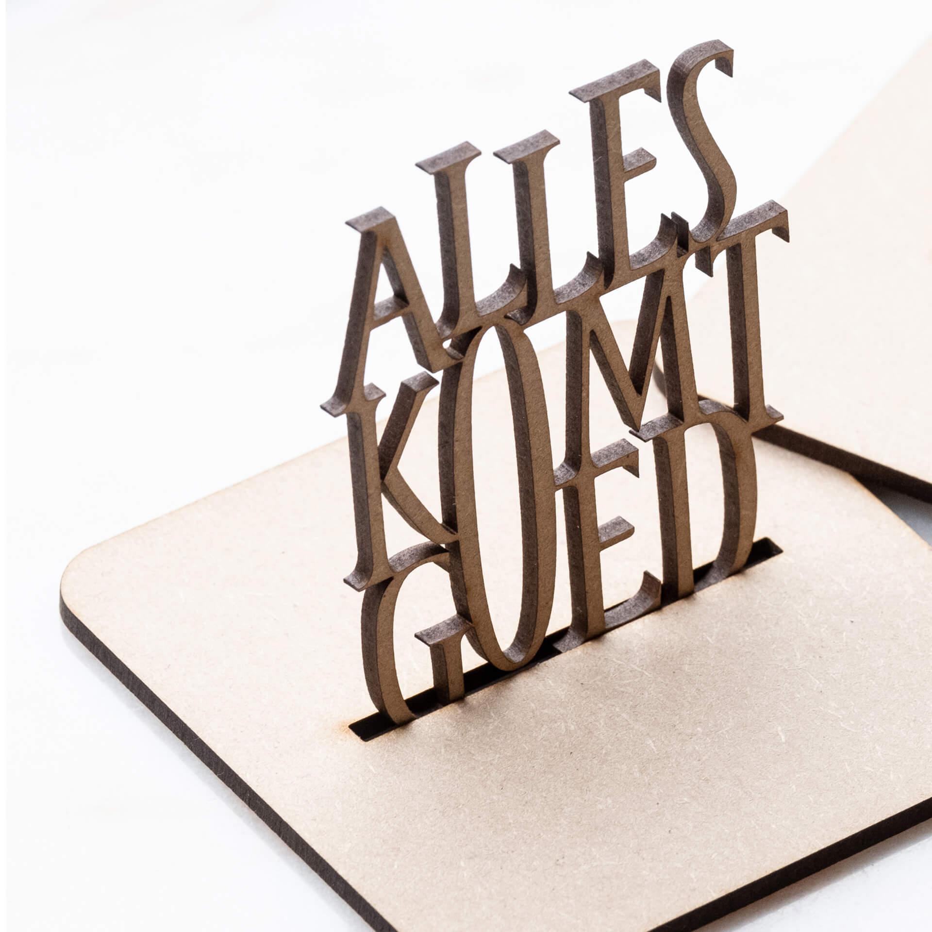 Mini muurtekst 'Alles komt goed'